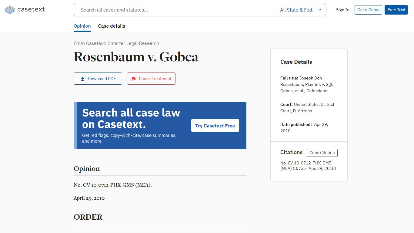 Rosenbaum v. Gobea, No. CV 10-0712-PHX-GMS (MEA) - Casetext